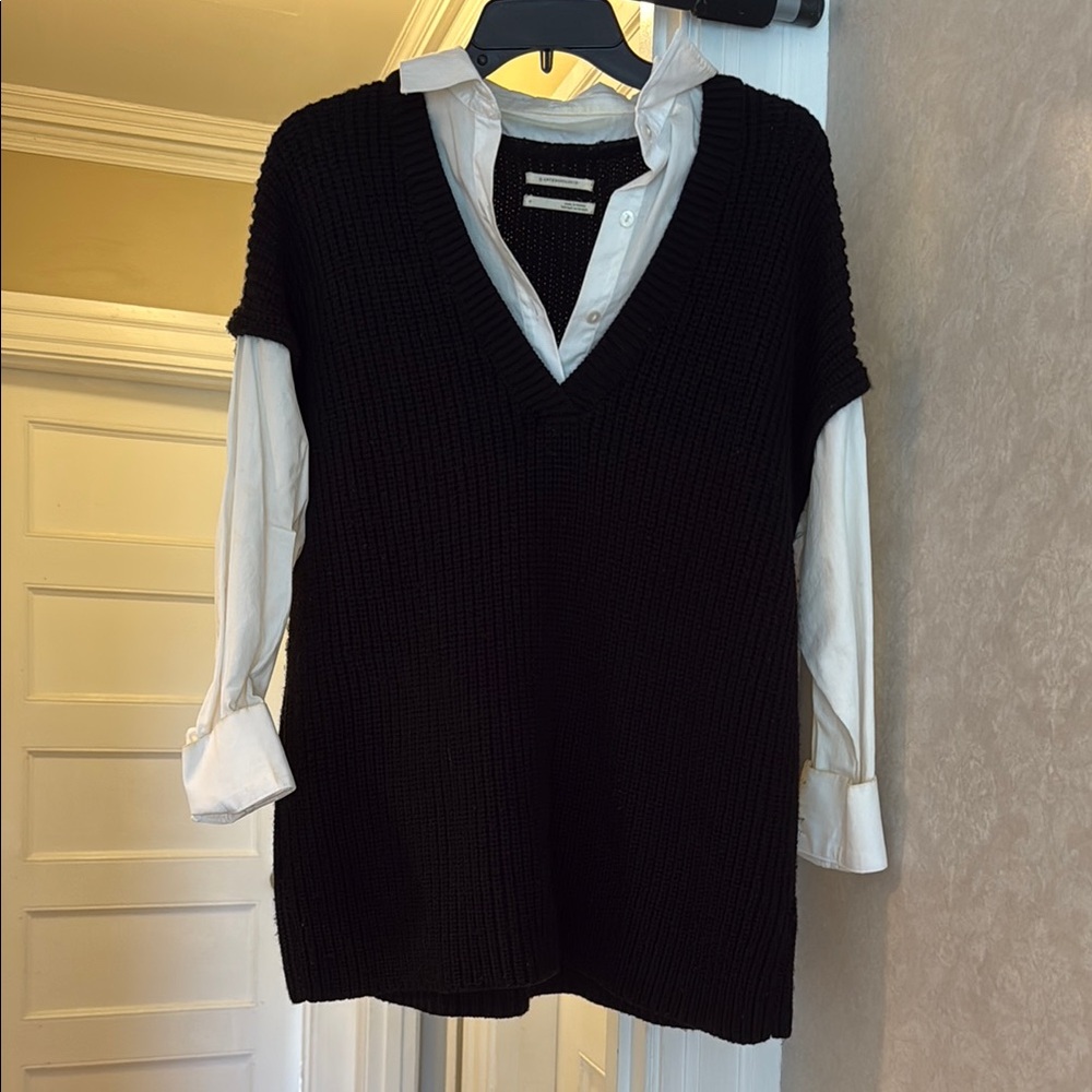 Anthropologie Black V-Neck Sweater